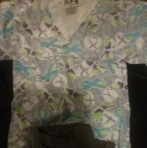 2 sets of women's scrubs